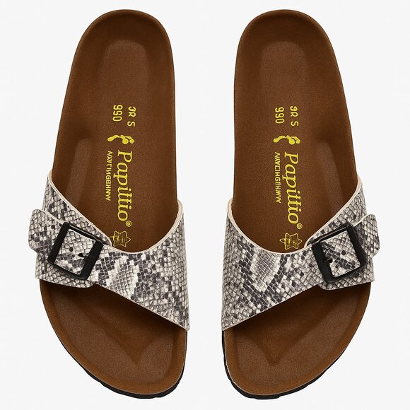 Papillio by Birkenstock Madrid Snake Print Women’s Slide Sandals Size 39 - Picture 1 of 9